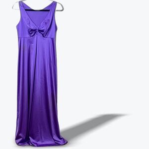 Vintage Vanity Fair Purple Satin Slip Nightgown Maxi Dress‎ Size XS
